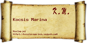 Kocsis Marina névjegykártya