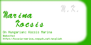 marina kocsis business card